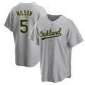 Odoa Athletics #5 Jacob Wilson Gray Replica Road Stitched Jersey