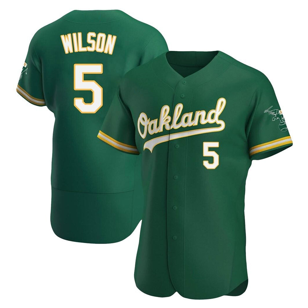 Odoa Athletics #5 Jacob Wilson Green Authentic Kelly Alternate Stitched Jersey