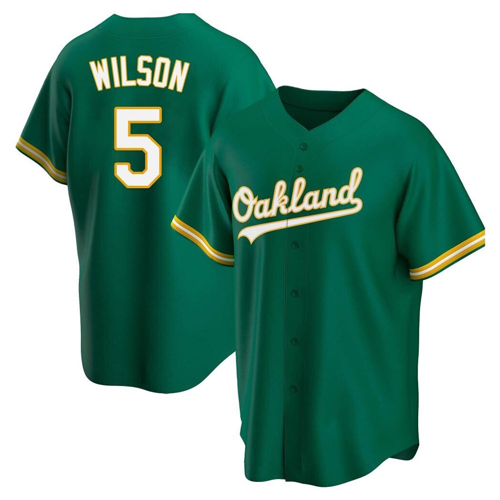 Odoa Athletics #5 Jacob Wilson Green Kelly Alternate Stitched Jersey