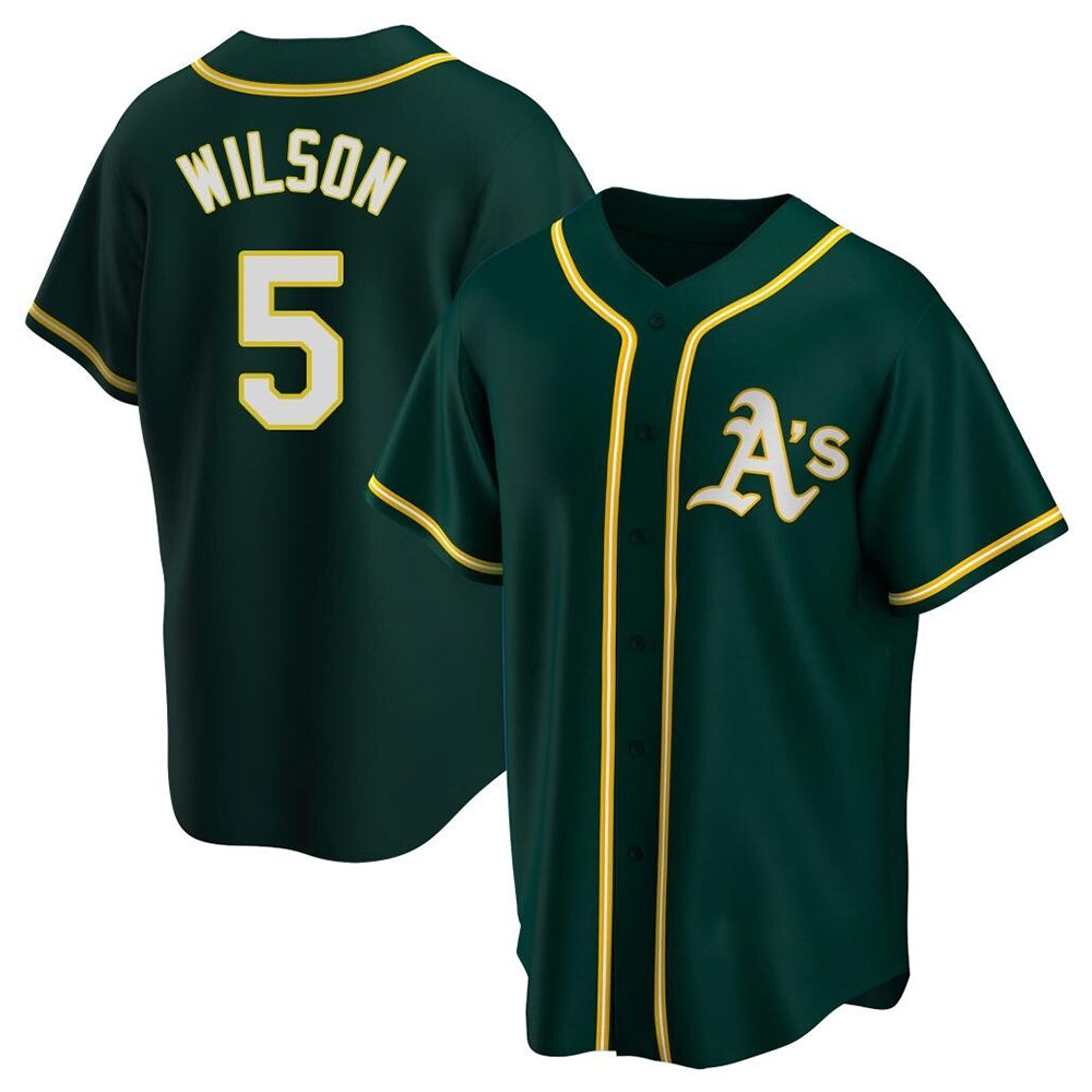 Odoa Athletics #5 Jacob Wilson Green Replica Alternate Stitched Jersey