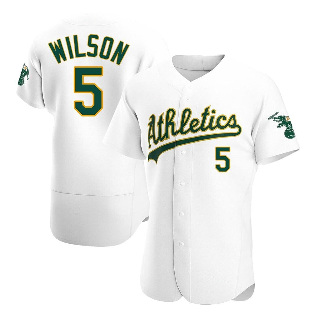 Odoa Athletics #5 Jacob Wilson White Authentic Home Stitched Jersey