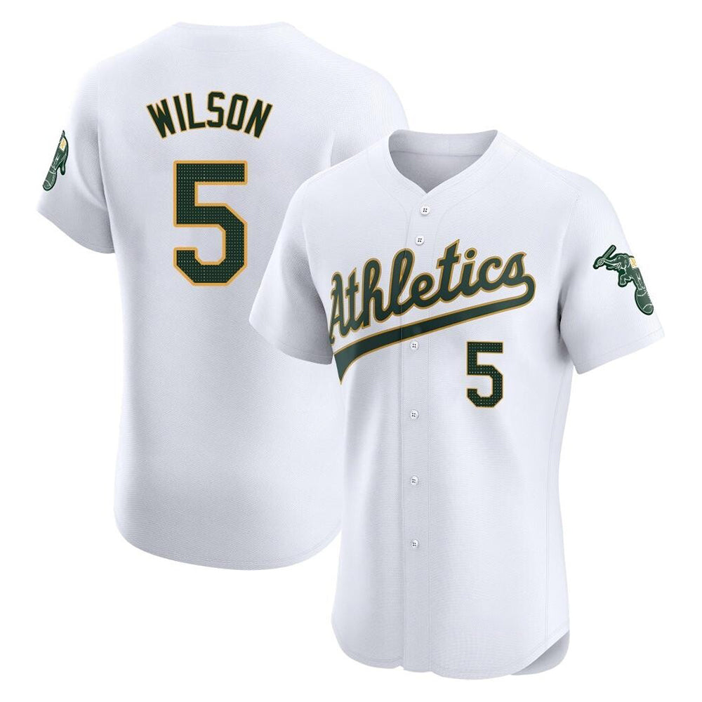 Odoa Athletics #5 Jacob Wilson White Elite Home Stitched Jersey
