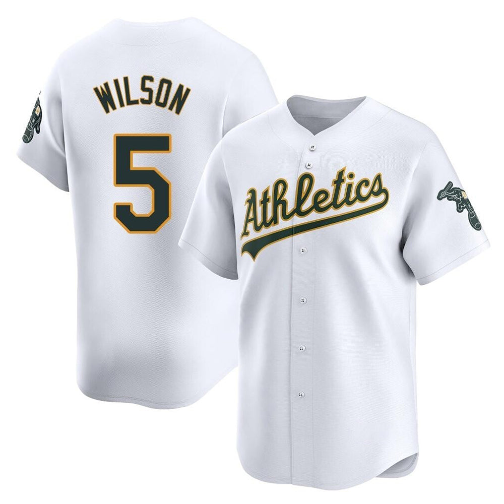 Odoa Athletics #5 Jacob Wilson White Limited Home Stitched Jersey