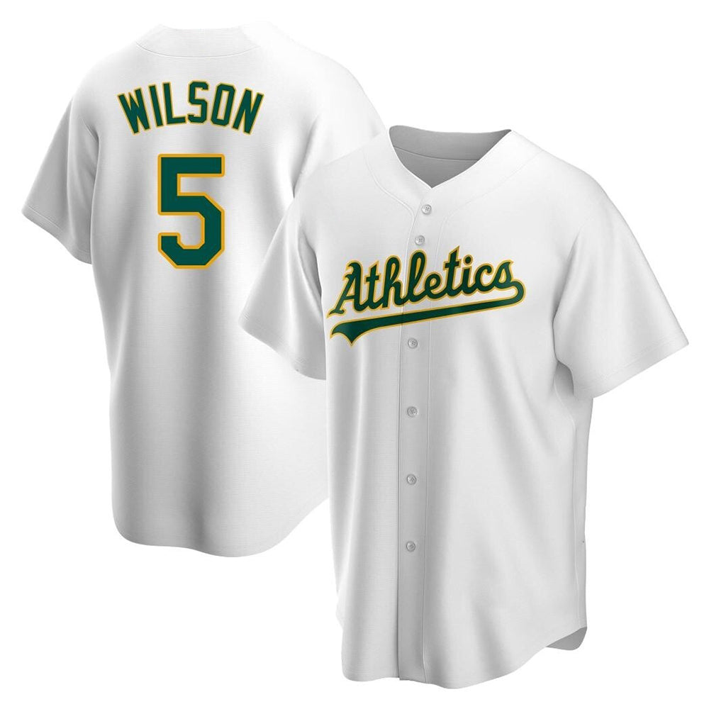 Odoa Athletics #5 Jacob Wilson White Replica Home Stitched Jersey