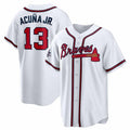 Odoa A.Braves #13 Ronald Acuna Jr. 2025 All-Star Game Home Replica Player Jersey - White Stitched Personalized Jersey