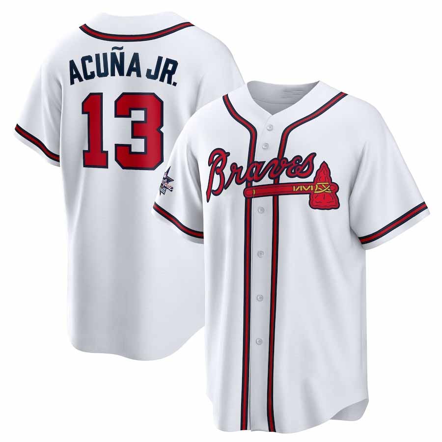 Odoa A.Braves #13 Ronald Acuna Jr. 2025 All-Star Game Home Replica Player Jersey - White Stitched Personalized Jersey