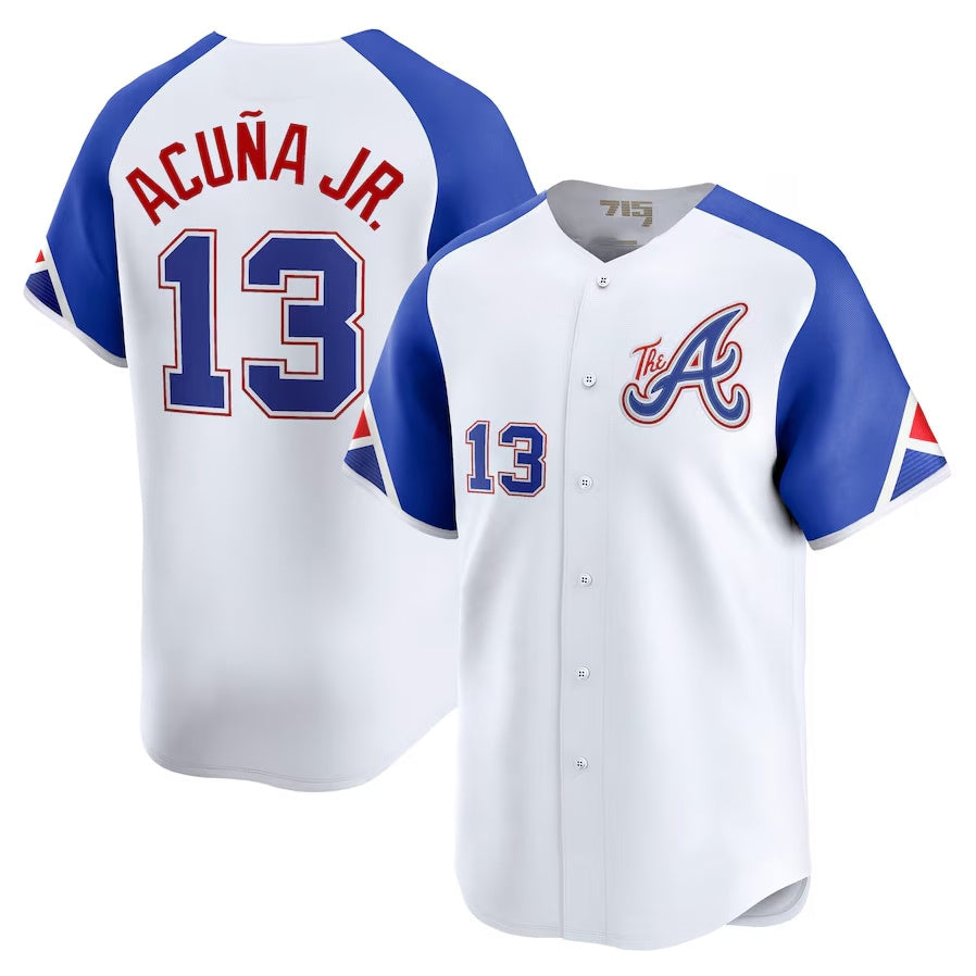 Odoa A.Braves #13 Ronald Acuna Jr. City Connect Limited Jersey - White Personalized Jerseys