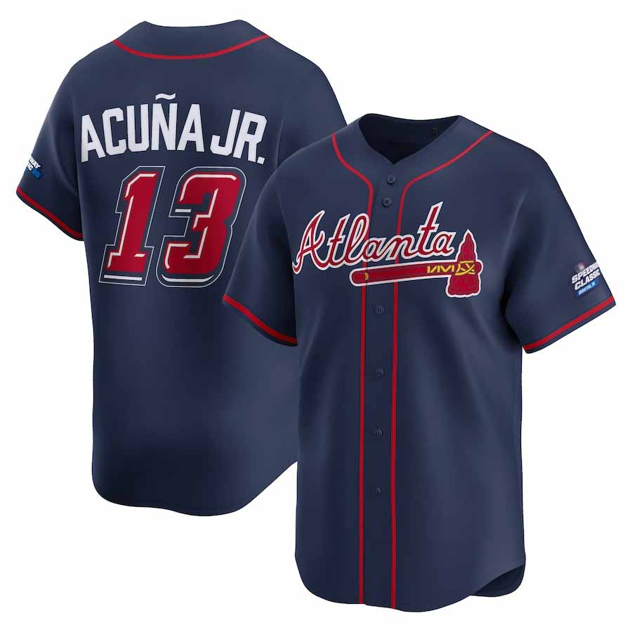 Odoa A.Braves #13 Ronald Acuna Jr. Navy 2025 Speedway Classic Alternate Limited Player Personalized Jersey
