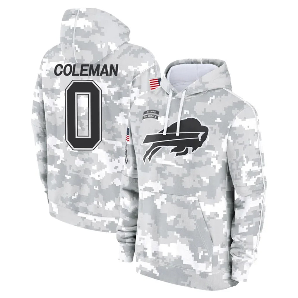 Odoa B.Bills #0 Keon Coleman Player Arctic Camo Salute to Service Hoodies Stitched Jerseys