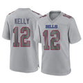 Odoa B.Bills #12 Jim Kelly Player Gray Fashion Home Game Stitched Jerseys
