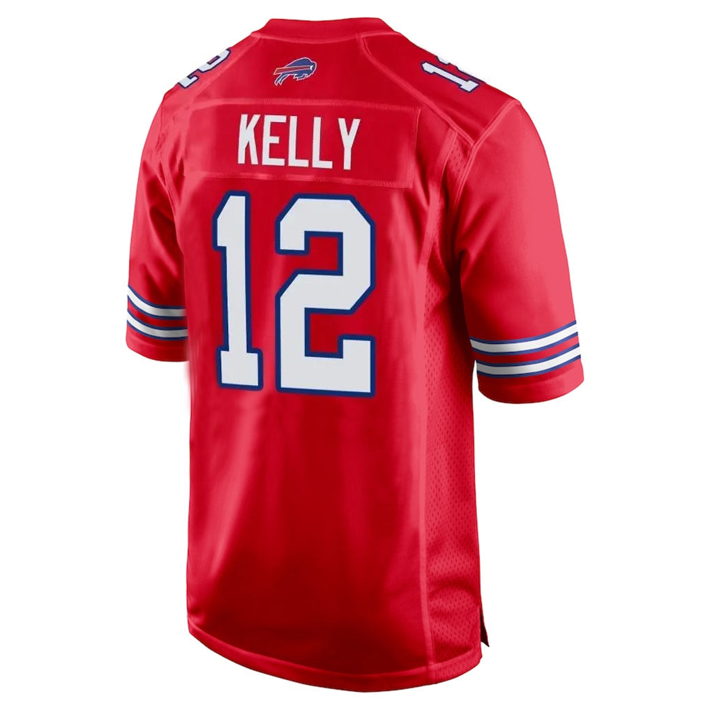 Odoa B.Bills #12 Jim Kelly Player Red Home Game Stitched Jerseys