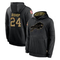 Odoa B.Bills #24 Cole Bishop Player Black Salute to Service Hoodies Hame Stitched Jerseys