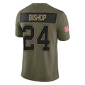 Odoa B.Bills #24 Cole Bishop Player Olive Salute To Service Limited Home Game Stitched Jerseys