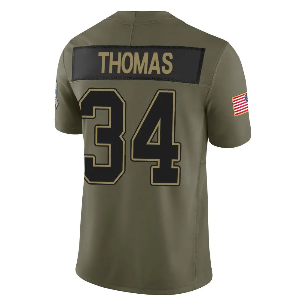 Odoa B.Bills #34 Thurman Thomas Player Olive Salute To Service Limited Game Stitched Jerseys