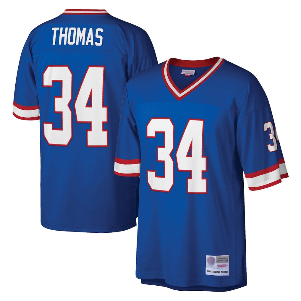 Odoa B.Bills #34 Thurman Thomas Player Royal Mitchell & Ness Legacy Replica Stitched Jerseys