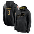 Odoa B.Bills #3 Damar Hamlin Player Black Salute to Service Hoodies Stitched Jersey