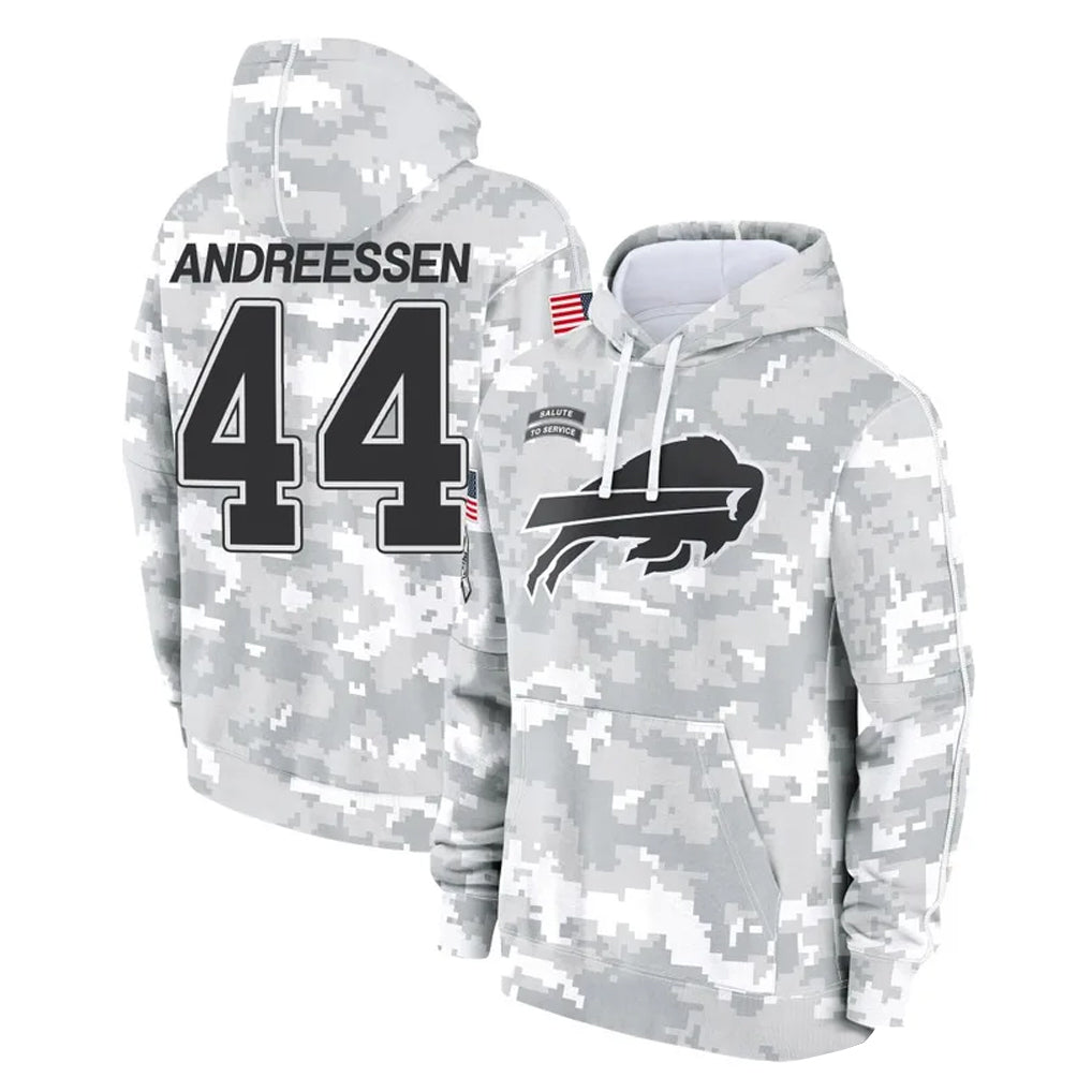 Odoa B.Bills #44 Joe Andreessen Player Arctic Camo Salute to Service Hoodies Limited Stitched Jerseys