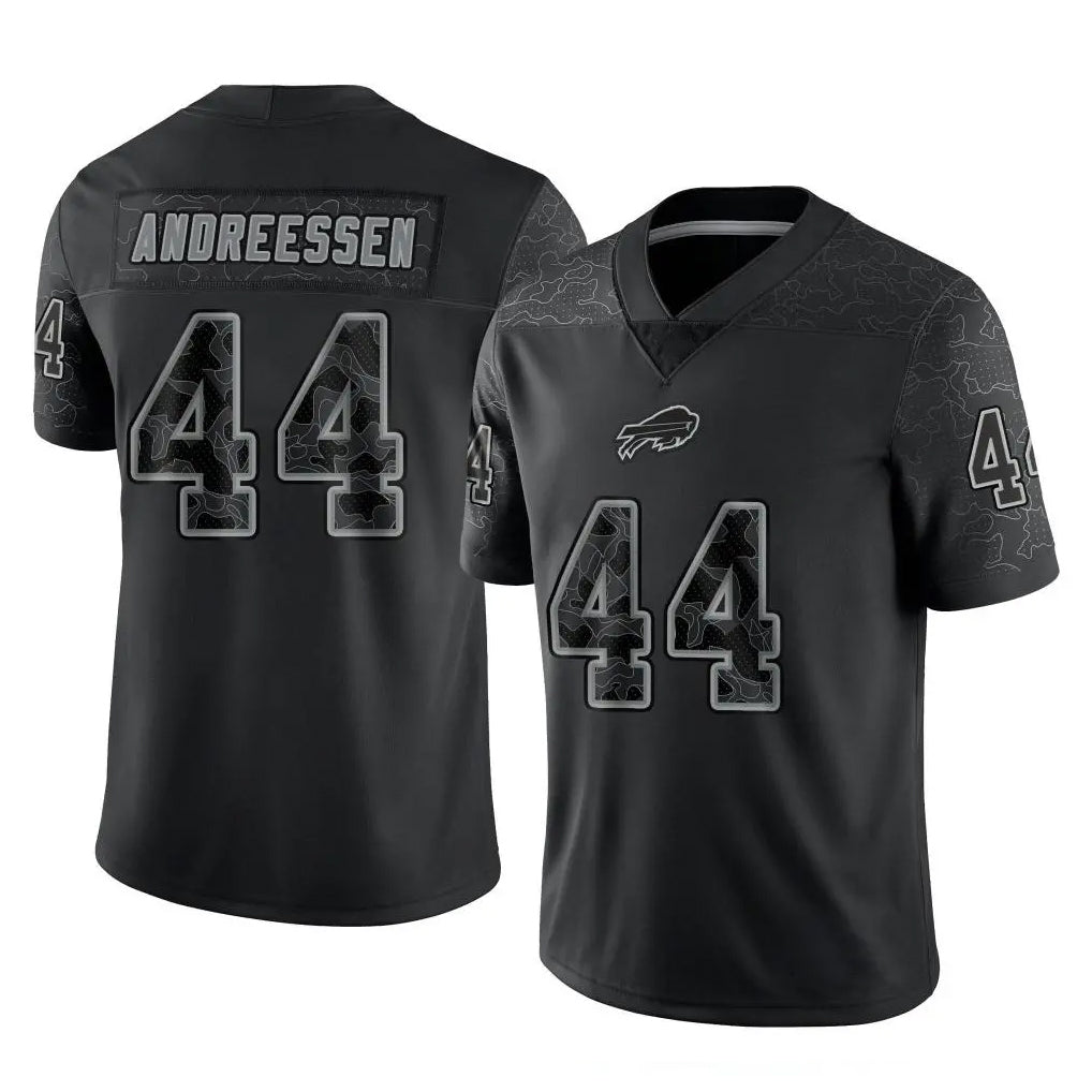 Odoa B.Bills #44 Joe Andreessen Player Black RFLCTV Limited Stitched Jerseys
