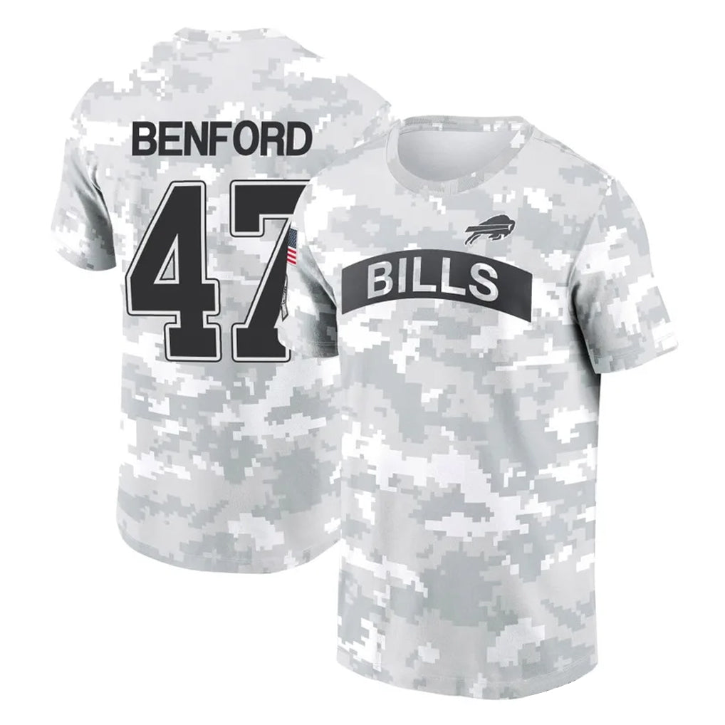 Odoa B.Bills #47 Christian Benford Player Arctic Camo Salute to Service T-Shirt Hoodies Stitched Jerseys