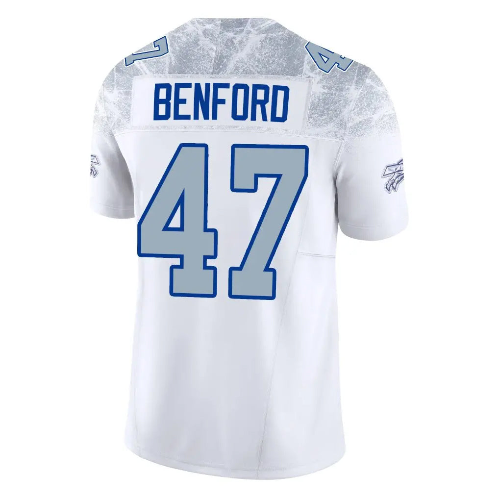 Odoa B.Bills #47 Christian Benford Player White Rivalries Collection Limited Home Game Stitched Jerseys