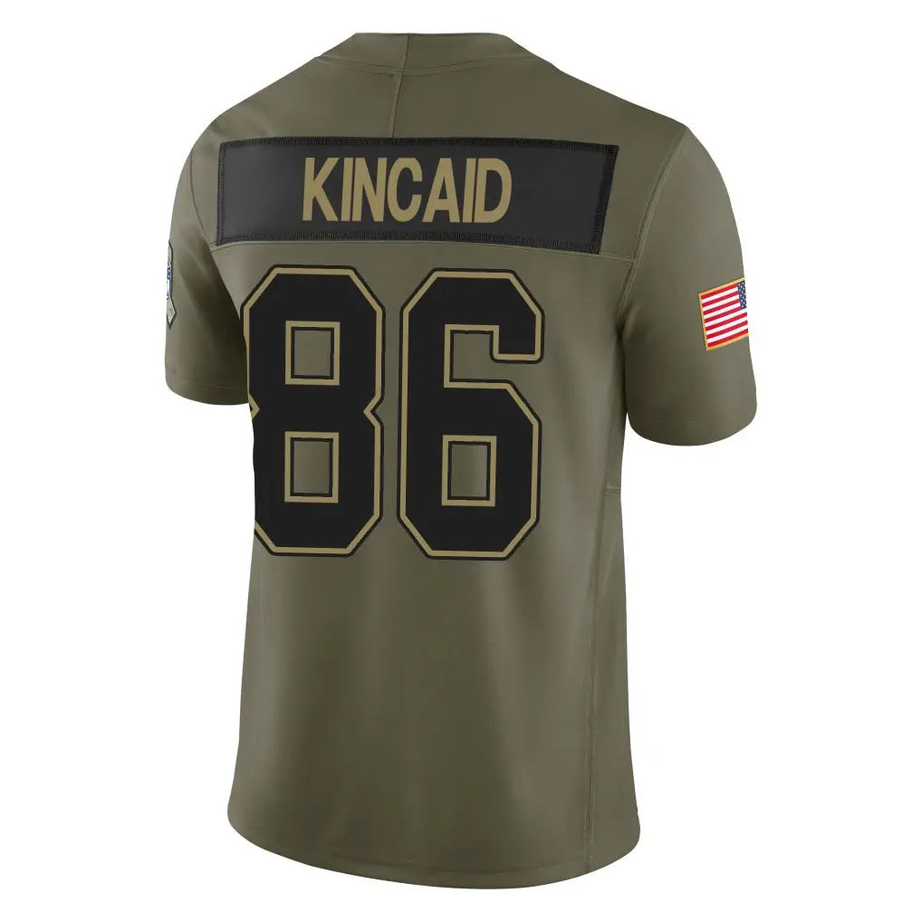 Odoa B.Bills #86 Dalton Kincaid Player Olive Salute to Service Limited Home Game Stitched Jerseys