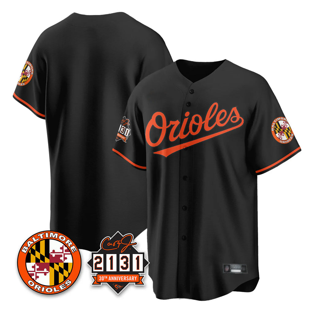 Odoa B.Orioles Black 30th Anniversary of 2131 Home Game Blank Player Stitched Jerseys