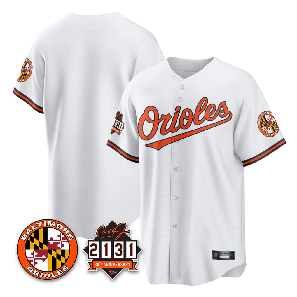 Odoa B.Orioles White 30th Anniversary of 2131 Home Game Blank Player Stitched Jerseys