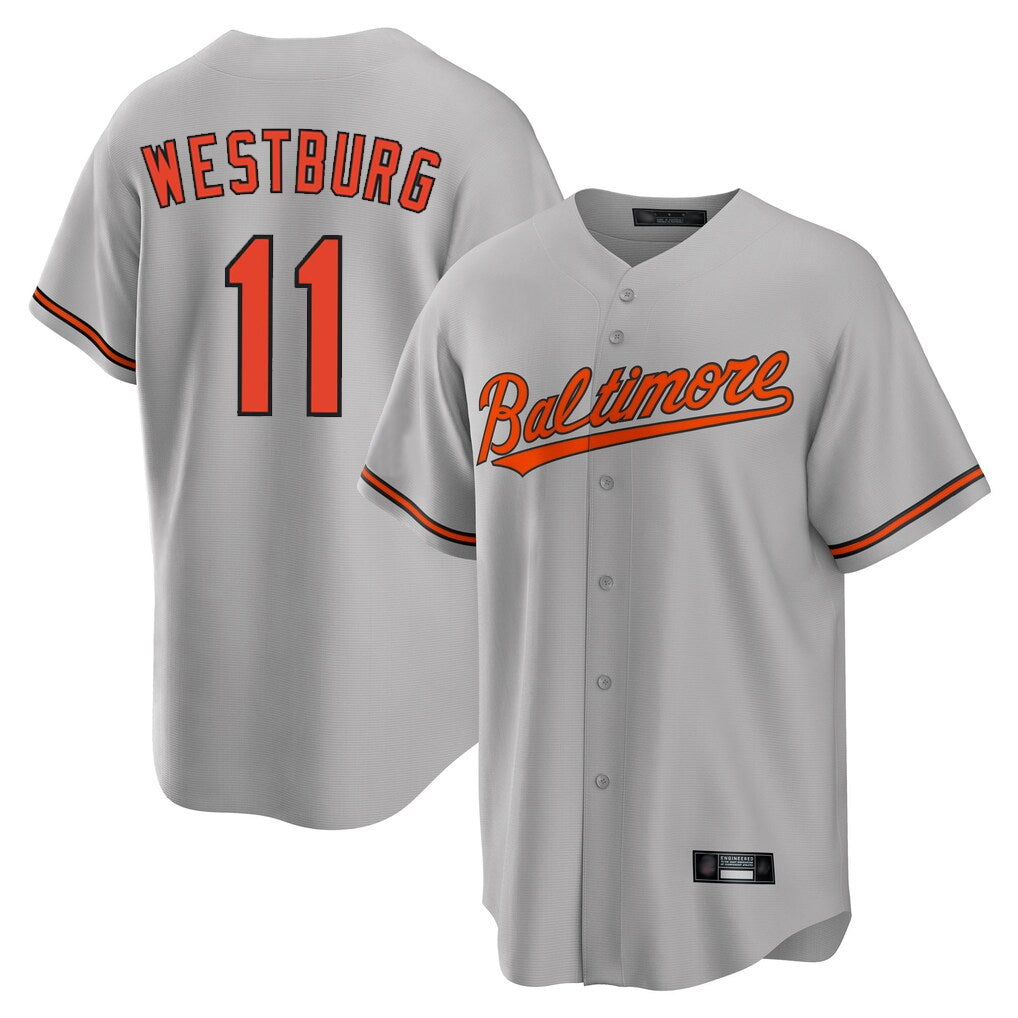 Odoa B.Orioles #11 Jordan Westburg Player Gray Home Game Stitched Jerseys