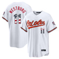Odoa B.Orioles #11 Jordan Westburg Player White USA 250 Fourth of July Home Game Stitched Jerseys