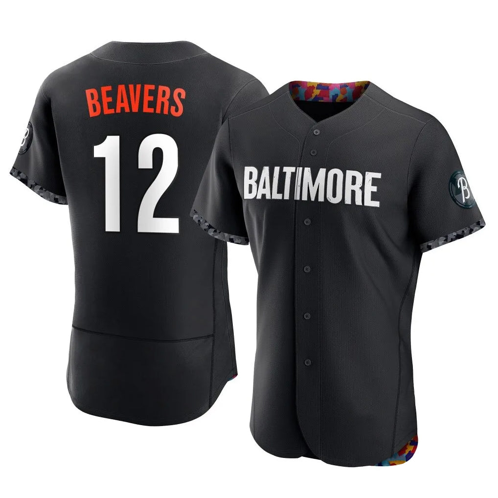 Odoa B.Orioles #12 Dylan Beavers Player Black City Connect Limited Elite Home Game Stitched Jerseys