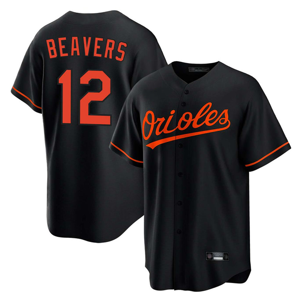 Odoa B.Orioles #12 Dylan Beavers Player Black Home Game Stitched Jerseys