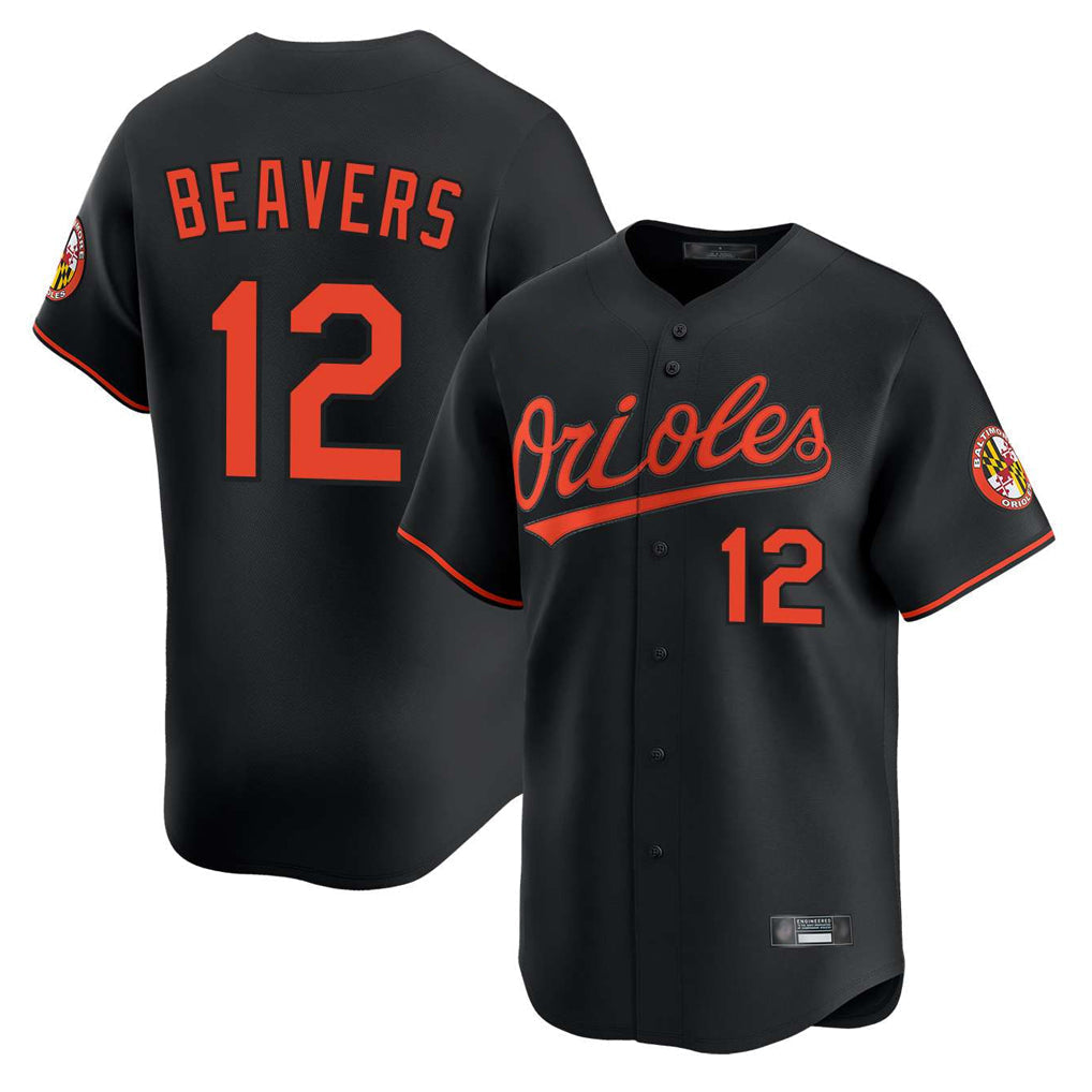 Odoa B.Orioles #12 Dylan Beavers Player Black Limited Home Game Stitched Jerseys