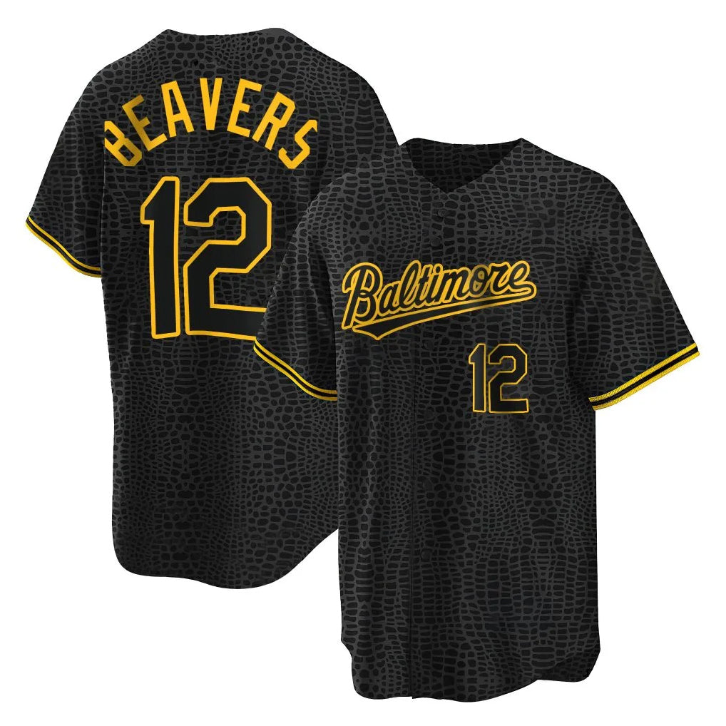 Odoa B.Orioles #12 Dylan Beavers Player Black Snake Skin City Home Game Stitched Jerseys