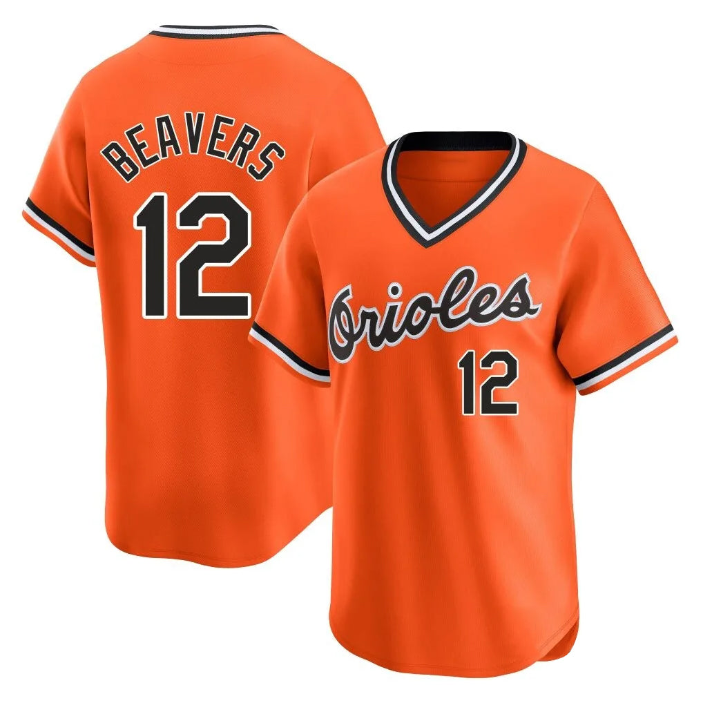 Odoa B.Orioles #12 Dylan Beavers Player Orange T-shirt Limited Home Game Stitched Jerseys