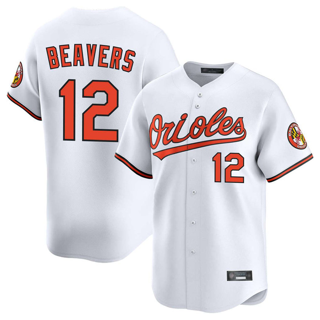 Odoa B.Orioles #12 Dylan Beavers Player White Limited Home Game Stitched Jerseys