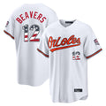 Odoa B.Orioles #12 Dylan Beavers Player White USA 250 Fourth of July Home Game Stitched Jerseys