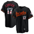 Odoa B.Orioles #17 Colton Cowser Player Black USA 250 Fourth of July Home Game Stitched Jerseys