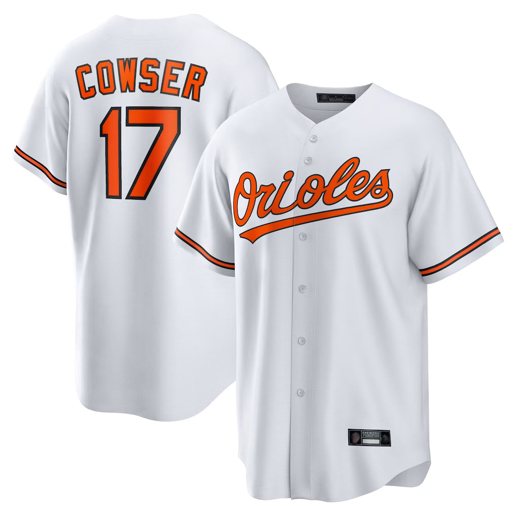 Odoa B.Orioles #17 Colton Cowser Player White Home Game Stitched Jerseys