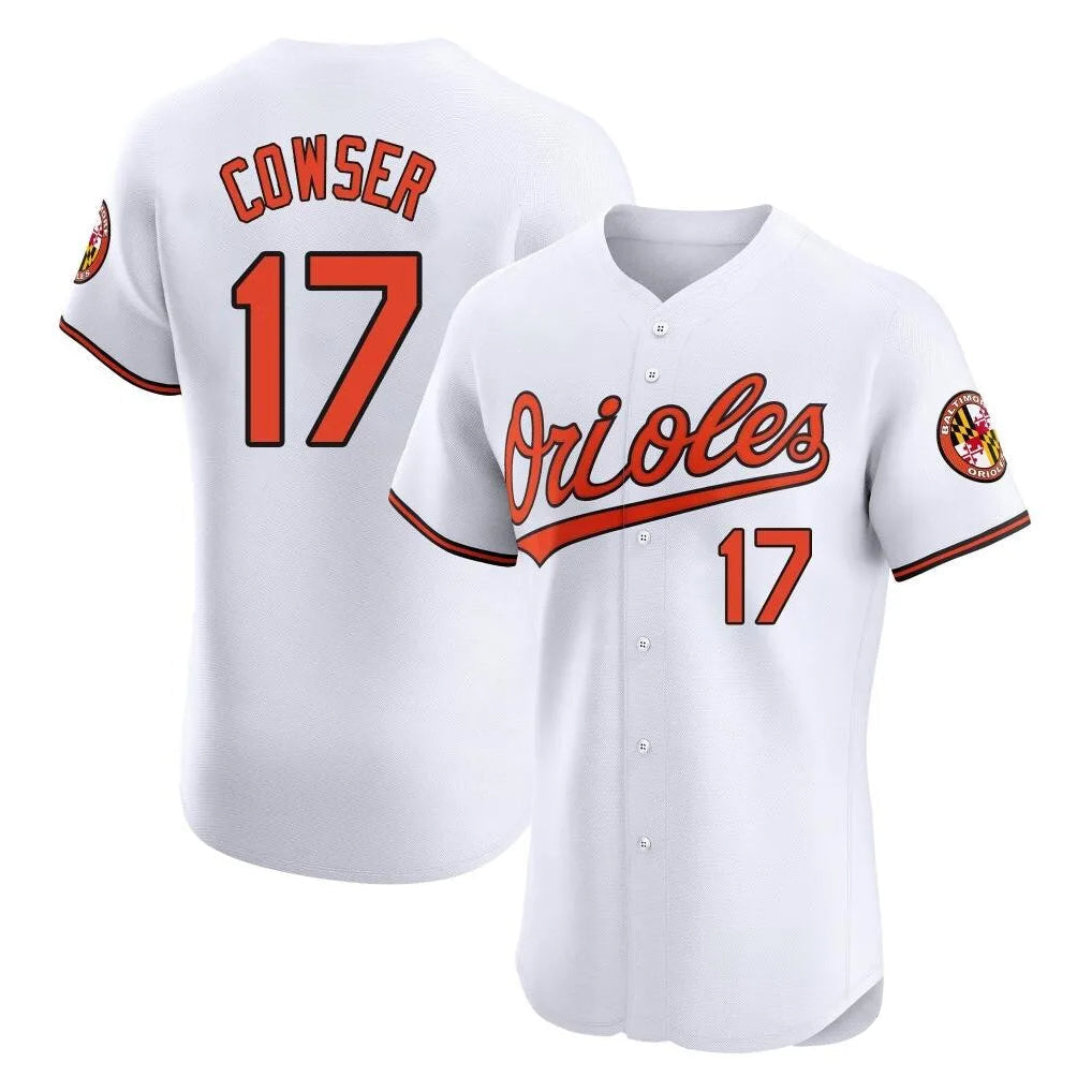 Odoa B.Orioles #17 Colton Cowser Player White Limited Elite Home Game Stitched Jerseys