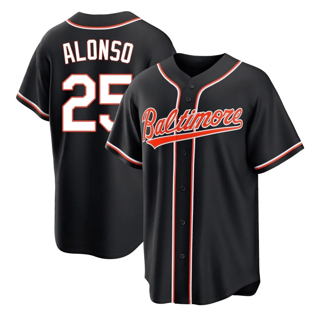 Odoa B.Orioles #25 Pete Alonso Player Black Out Home Game Stitched Jerseys