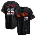 Odoa B.Orioles #25 Pete Alonso Player Black USA 250 Fourth of July Home Game Stitched Jerseys
