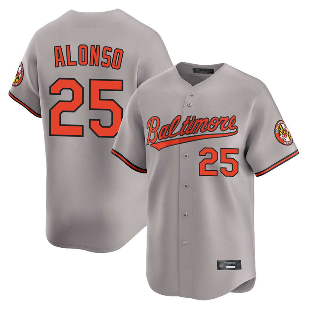 Odoa B.Orioles #25 Pete Alonso Player Gray Limited Home Game Stitched Jerseys