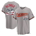 Odoa B.Orioles #25 Pete Alonso Player Gray USA 250 Fourth of July Home Game Stitched Jerseys