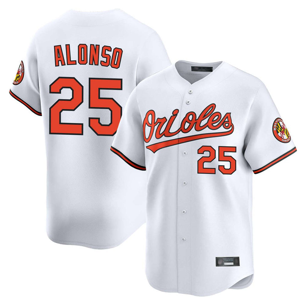 Odoa B.Orioles #25 Pete Alonso Player White Limited Home Game Stitched Jerseys