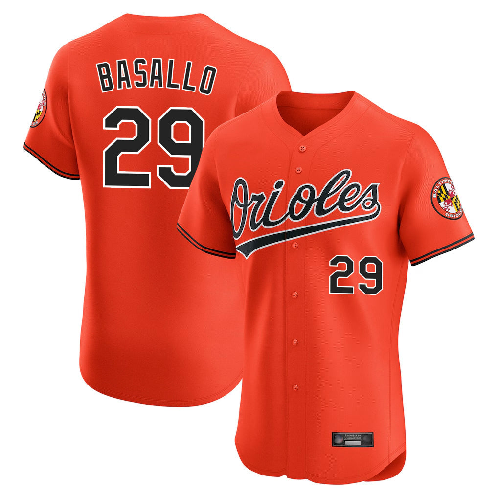 Odoa B.Orioles #29 Samuel Basallo Player Orange Limited Elite Home Game Stitched Jerseys