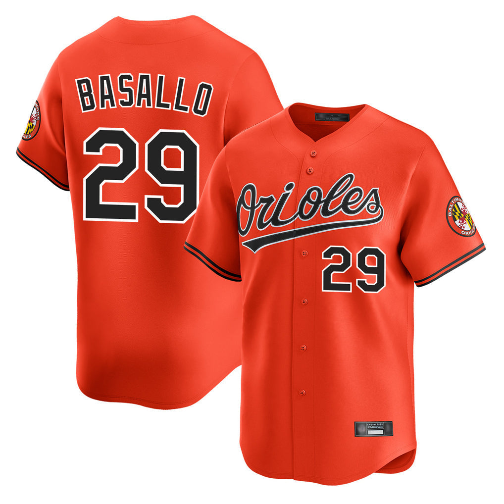 Odoa B.Orioles #29 Samuel Basallo Player Orange Limited Home Game Stitched Jerseys
