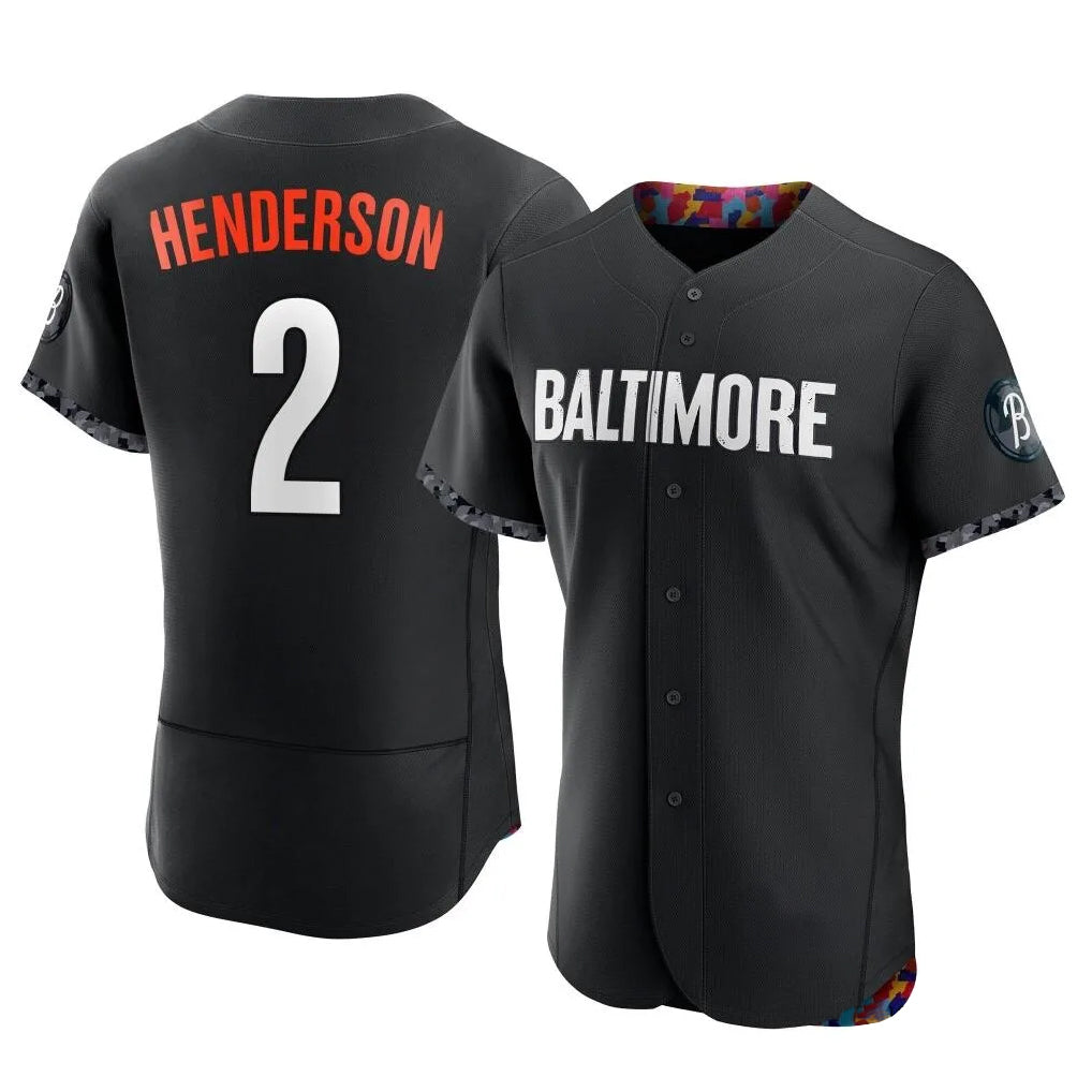 Odoa B.Orioles #2 Gunnar Henderson Player Black City Connect Limited Elite Home Game Stitched Jerseys