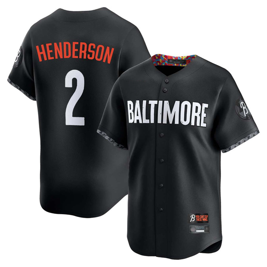 Odoa B.Orioles #2 Gunnar Henderson Player Black City Connect Limited Home Game Stitched Jerseys