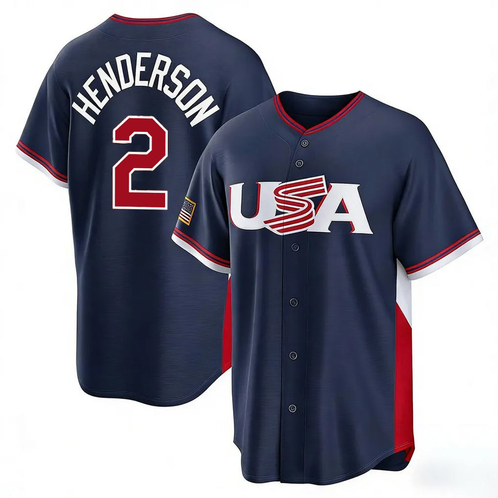 Odoa B.Orioles #2 Gunnar Henderson Player Navy USA 2026 World Classic Home Game Stitched Jerseys