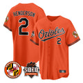 Odoa B.Orioles #2 Gunnar Henderson Player Orange 30th Anniversary of 2131 Home Game Stitched Jerseys